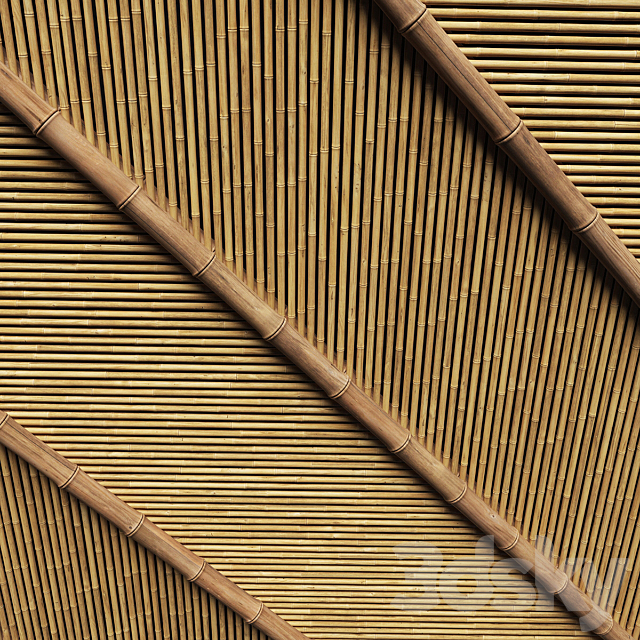 Ceiling bamboo angle n1 _ Corner bamboo ceiling 3DS Max Model - thumbnail 3