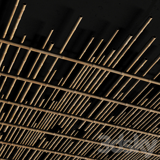 Ceiling bamboo cage random decor n1 _ Bamboo ceiling random cage 3DS Max Model - thumbnail 2