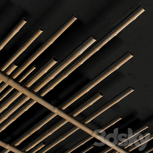 Ceiling bamboo cage random decor n1 _ Bamboo ceiling random cage 3DS Max Model - thumbnail 4