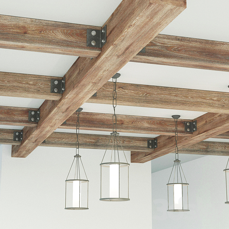 Ceiling beams wooden 3DS Max - thumbnail 2