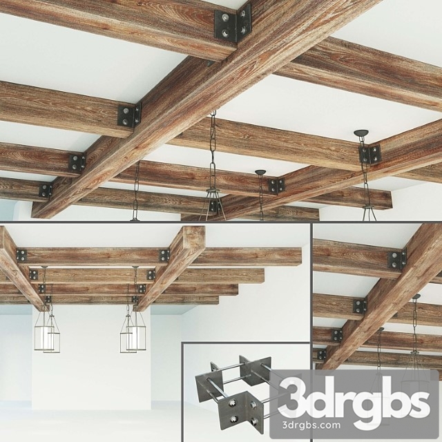 Ceiling beams wooden 3dsmax Download - thumbnail 1