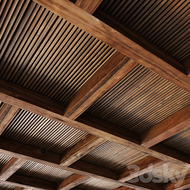 Ceiling on beams No. 8 3DS Max Model - thumbnail 1