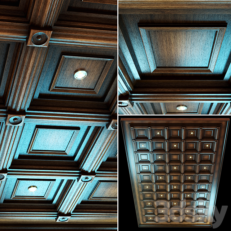 Ceiling set # 2 – wenge color 3DS Max - thumbnail 1