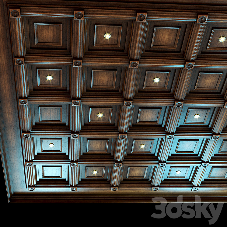 Ceiling set # 2 – wenge color 3DS Max - thumbnail 2