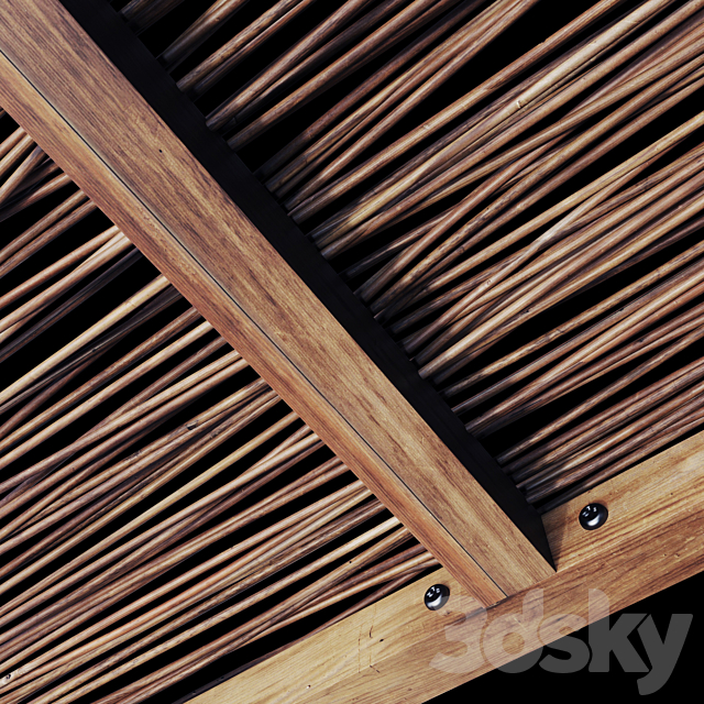 Ceiling thin branch crooked n1 3DS Max Model - thumbnail 4