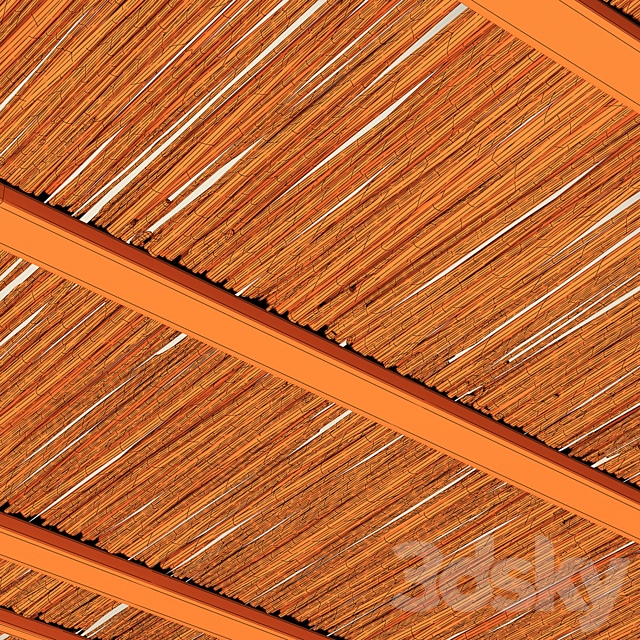 Ceiling wood sang thin branch n1 3DS Max Model - thumbnail 7