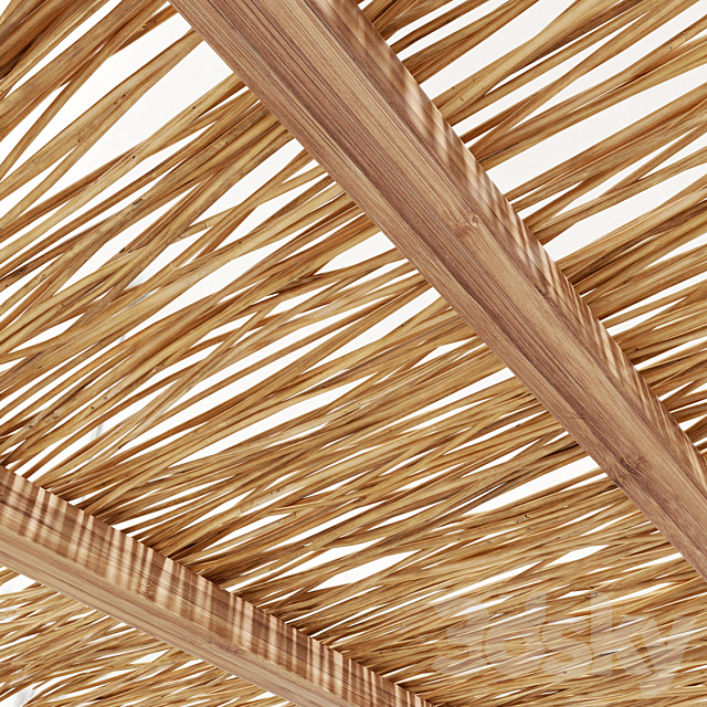 Ceiling wood thin branch beam n1 _ Wooden ceiling made of thin branches on beams 3DSMax File - thumbnail 2