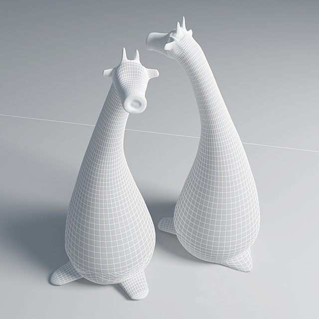 Ceramic figurine of a giraffe 3ds Max - thumbnail 2