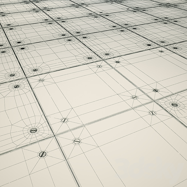 Ceramic tiles with imitation under the metal bolting 3DS Max Model - thumbnail 2