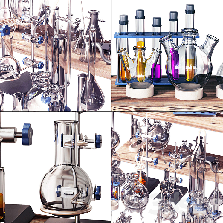 Chemistry dishes n2 \/ Chemistry laboratory glassware No. 2 3DS Max - thumbnail 2