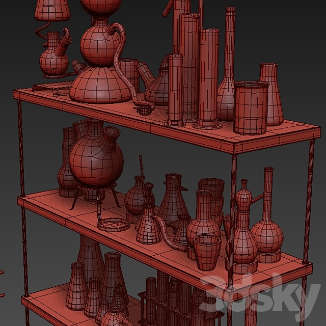 Chemistry dishes n4 _ Laboratory chemical glassware №4 3DS Max Model - thumbnail 7