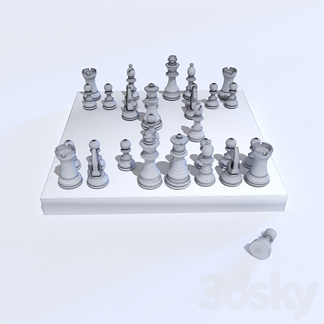 Chess game 3DS Max Model - thumbnail 3