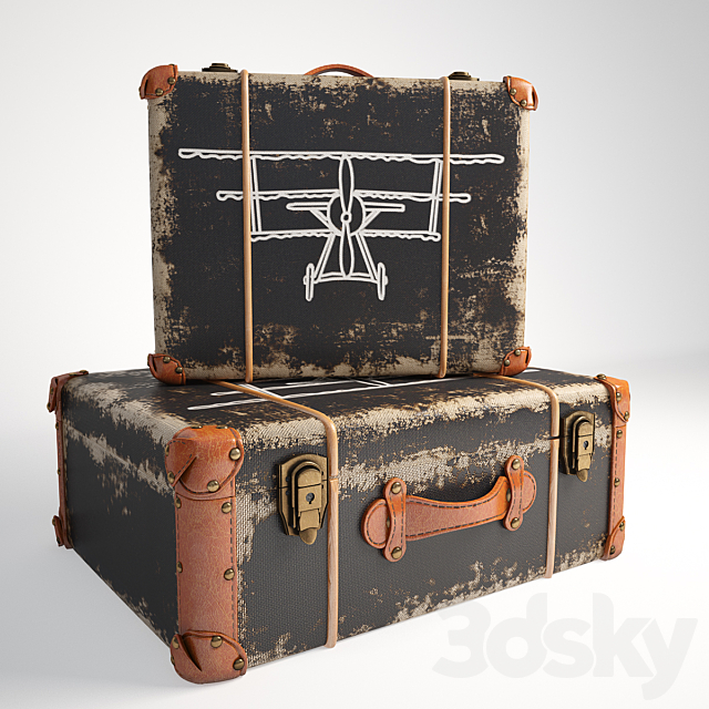 Chest Deco Suitcase Aviation Kare 3DSMax File - thumbnail 1