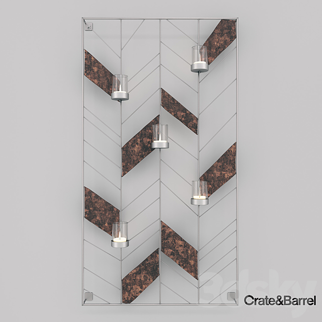 Chevron Metal Wall Candle Holder 3DSMax File - thumbnail 1