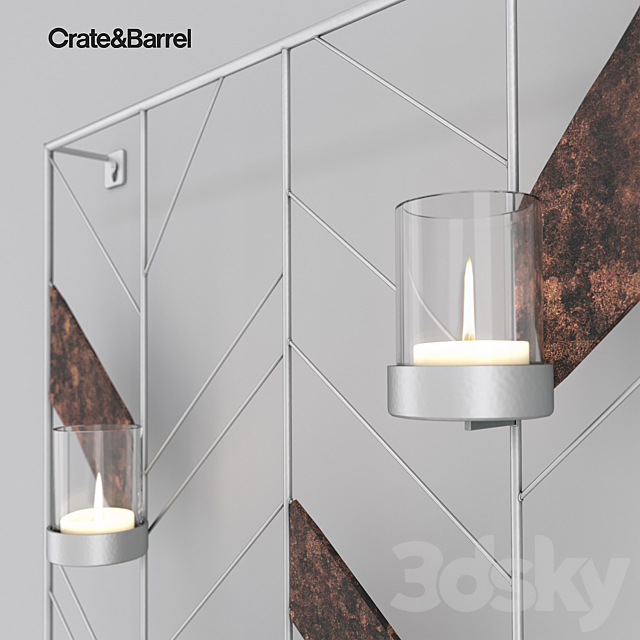 Chevron Metal Wall Candle Holder 3DSMax File - thumbnail 2