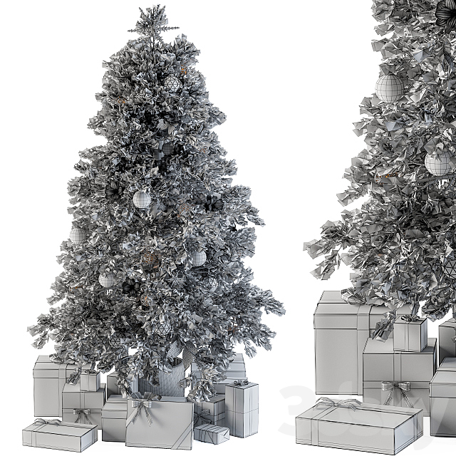 Christmas Decoration 01 – Christmas White Tree with Gift 3DSMax File - thumbnail 5