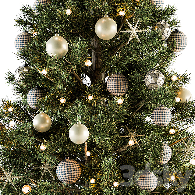 Christmas Decoration 13 – Christmas Brown and Green Tree with Gift 3DS Max Model - thumbnail 4