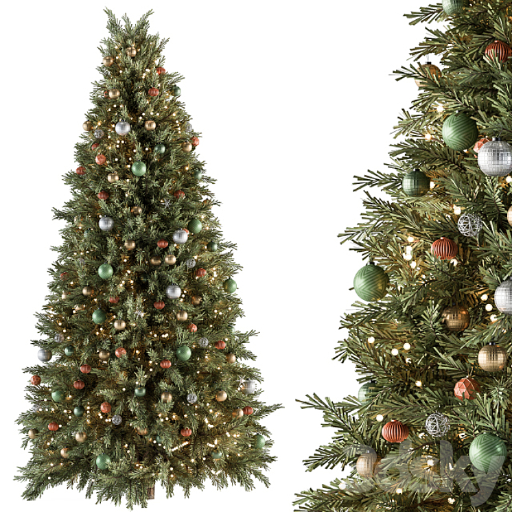 Christmas Decoration 35 – Outdoor Christmas Tree 3DS Max Model - thumbnail 1