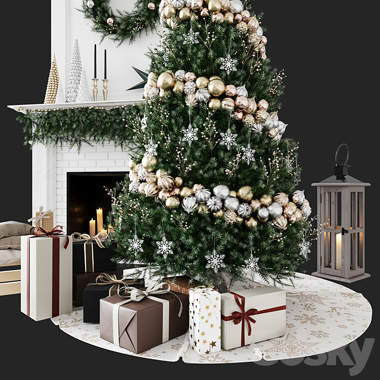 Christmas Decorative set sk_1 (Vray) 3DS Max - thumbnail 2