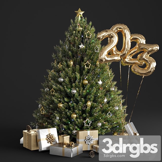 Christmas tree 2023 3dsmax Download - thumbnail 1