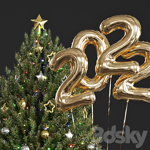 Christmas tree 3DS Max Model - thumbnail 6