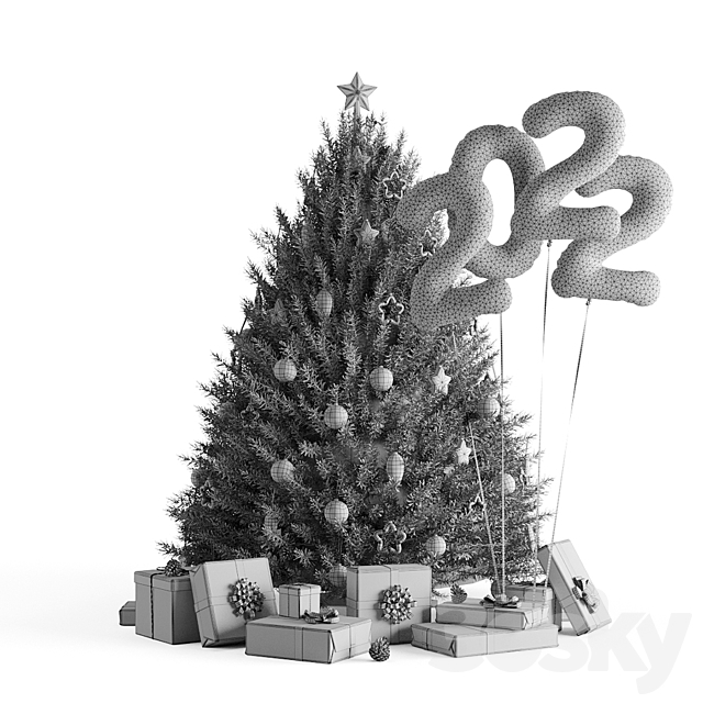 Christmas tree 3DS Max Model - thumbnail 7