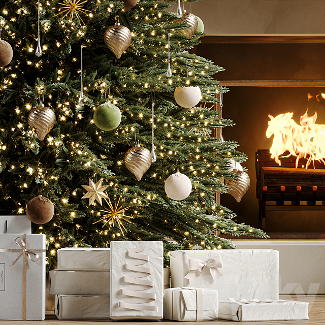 Christmas tree with fireplace 5 3ds Max - thumbnail 2