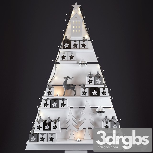 Christmas Wall Tree 3dsmax Download - thumbnail 1