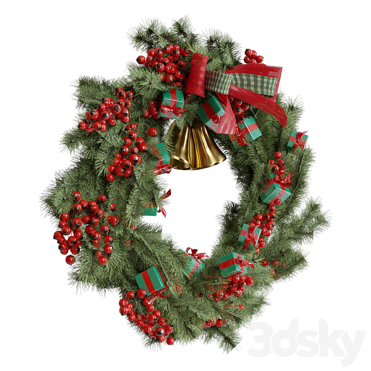 Christmas wreath 1 3DS Max - thumbnail 2