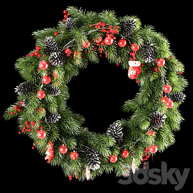 Christmas wreath 3DSMax File - thumbnail 1