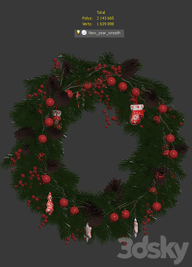 Christmas wreath 3DSMax File - thumbnail 3