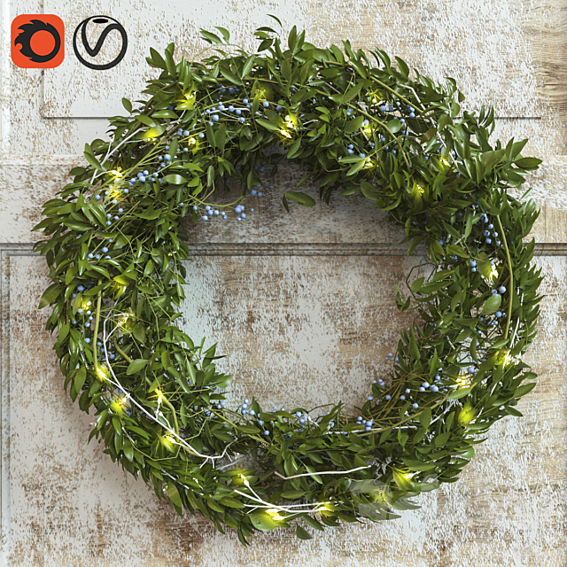 Christmas wreath 3DSMax File - thumbnail 1