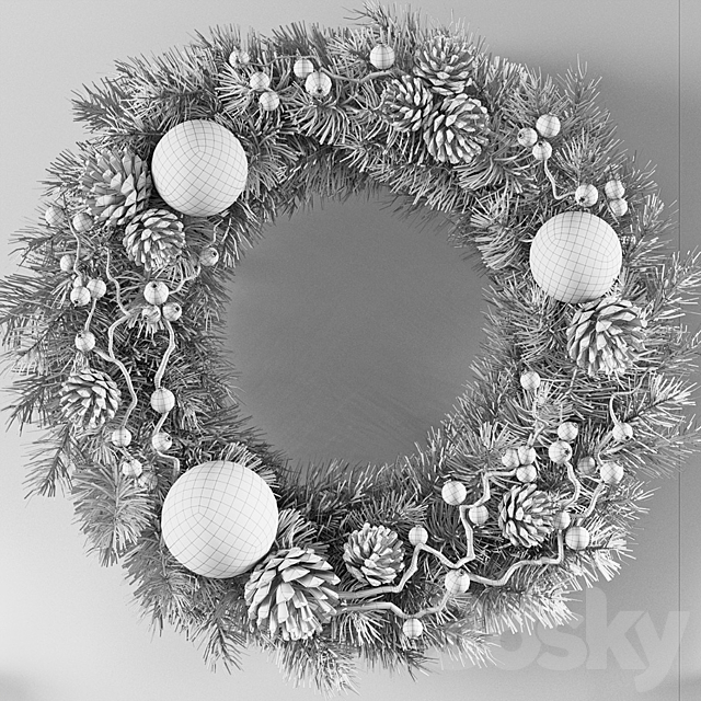 Christmas wreath 3DSMax File - thumbnail 3