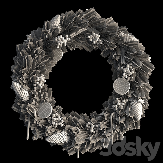 Christmas wreath 66cm 3DSMax File - thumbnail 5