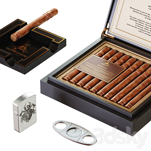 Cigar decor “Montecristo” 3ds Max - thumbnail 2