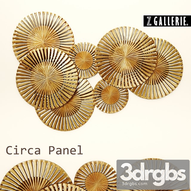 Circa Panel Z Gallerie Discs Circles Wall Decor Mural Picture 3dsmax Download - thumbnail 1