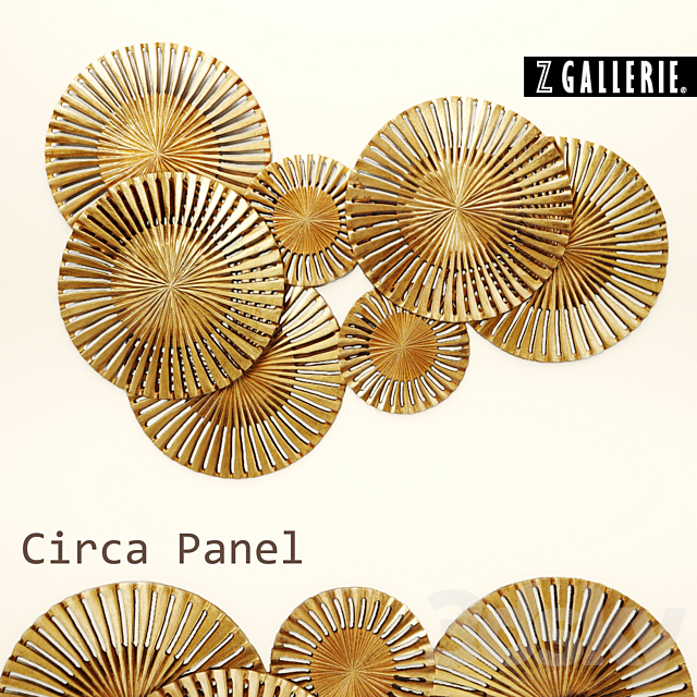 Circa Panel. Z Gallerie. discs. circles. wall decor. mural. picture. panel. metallic. luxury. golden. art 3DSMax File - thumbnail 1