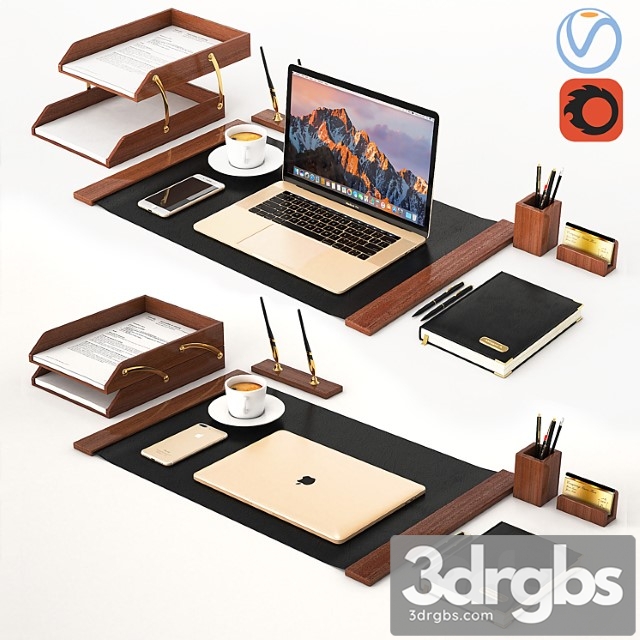 Classic workplace with macbook 3dsmax Download - thumbnail 1