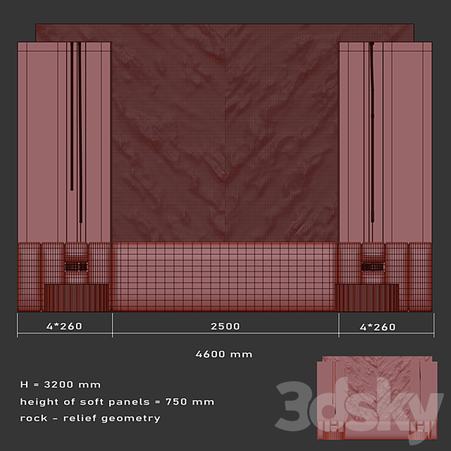 Cliff headboard 3DSMax File - thumbnail 7