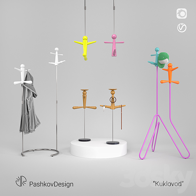 Clothes hanger; organizer for jewelry “Puppeteer” 3DSMax File - thumbnail 1