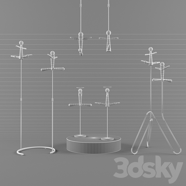 Clothes hanger; organizer for jewelry “Puppeteer” 3DSMax File - thumbnail 3