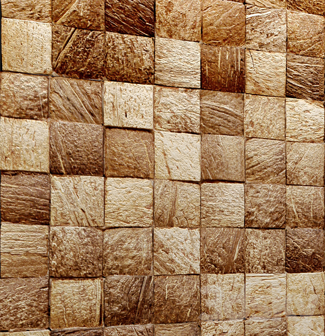 Coconut tiles. panel. eco style. nature decor. wall decor 3DSMax File - thumbnail 2