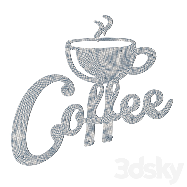 Coffee sign 3DS Max Model - thumbnail 6