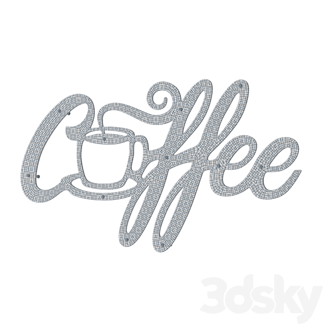 Coffee sign 3DS Max Model - thumbnail 7