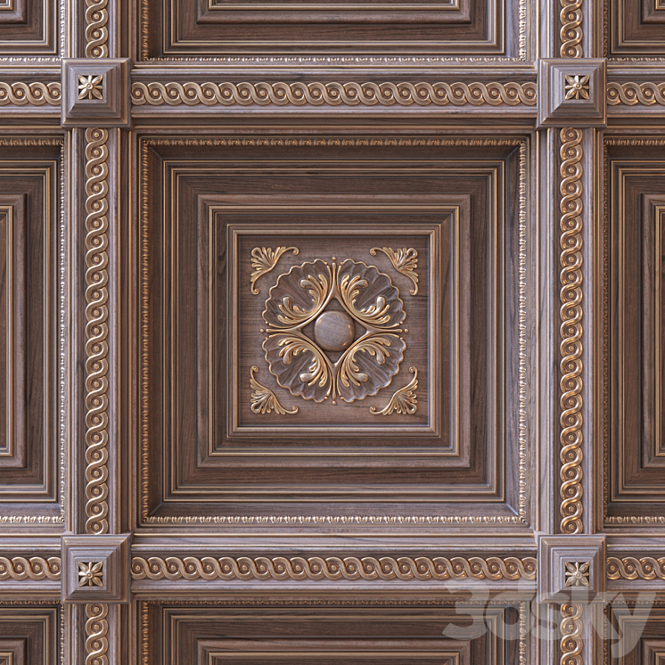 Coffered ceiling 3DS Max - thumbnail 1