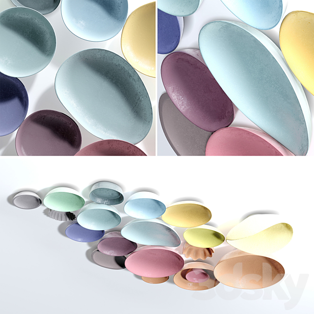 COLLECTION OF CLAY PLATES ON THE WALL (V-ray_Corona) 3DS Max Model - thumbnail 2