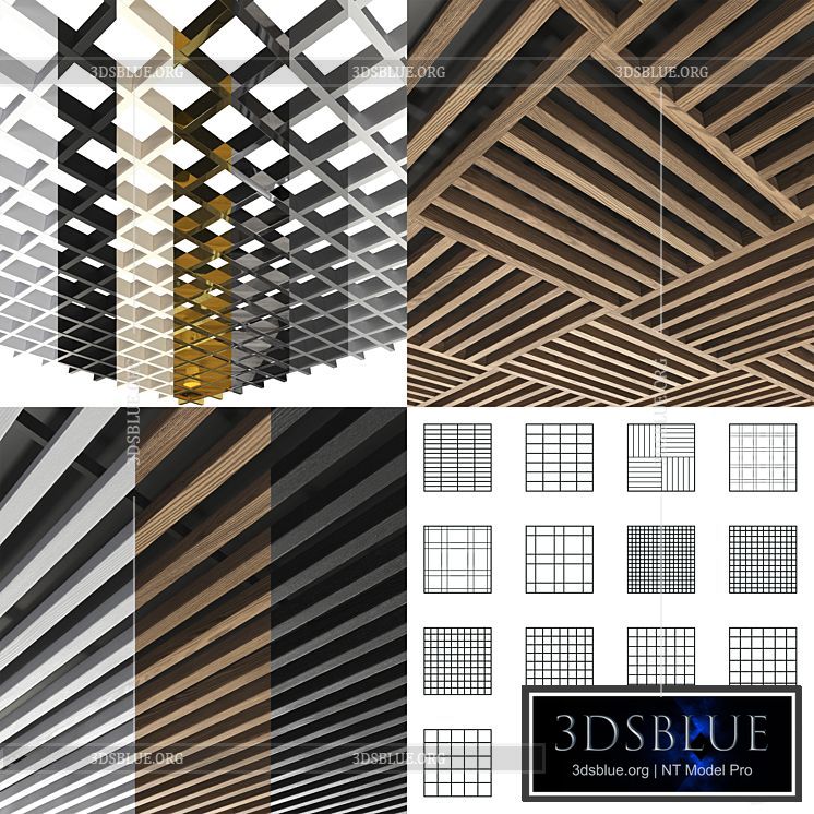 Collection of slatted ceilings Grilyato 3DS Max - thumbnail 3