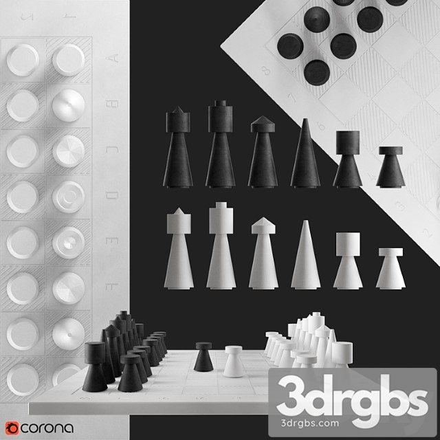 Concrete chess 3dsmax Download - thumbnail 1