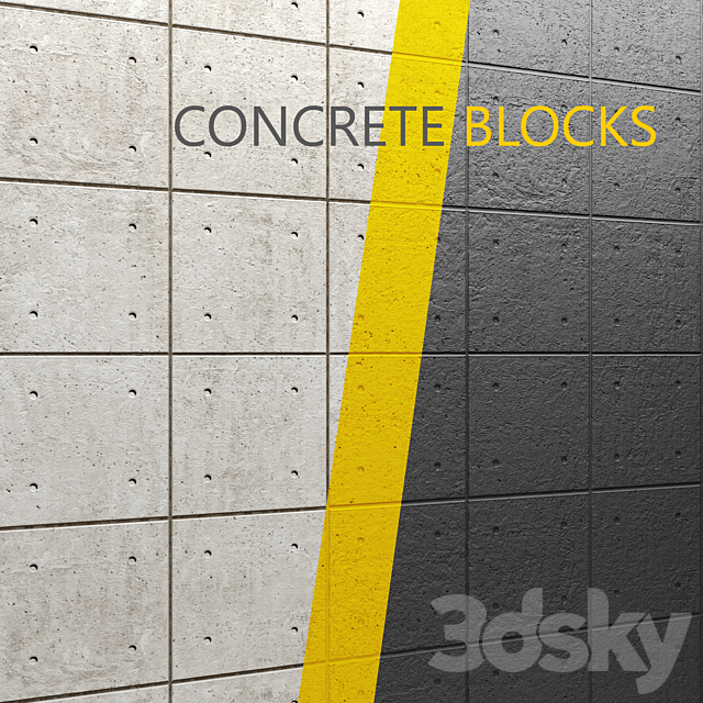 Concrete panel. wall decor. concrete. loft. decorative. interior. black. panel 3DSMax File - thumbnail 1