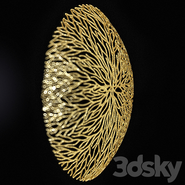 coral bowl round 3DS Max Model - thumbnail 2